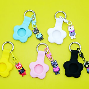 Süßer Katzen AirTag Halter, AirTag Hülle, Schlüsselanhänger, Taschenanhänger, AirTag Silikon Hülle