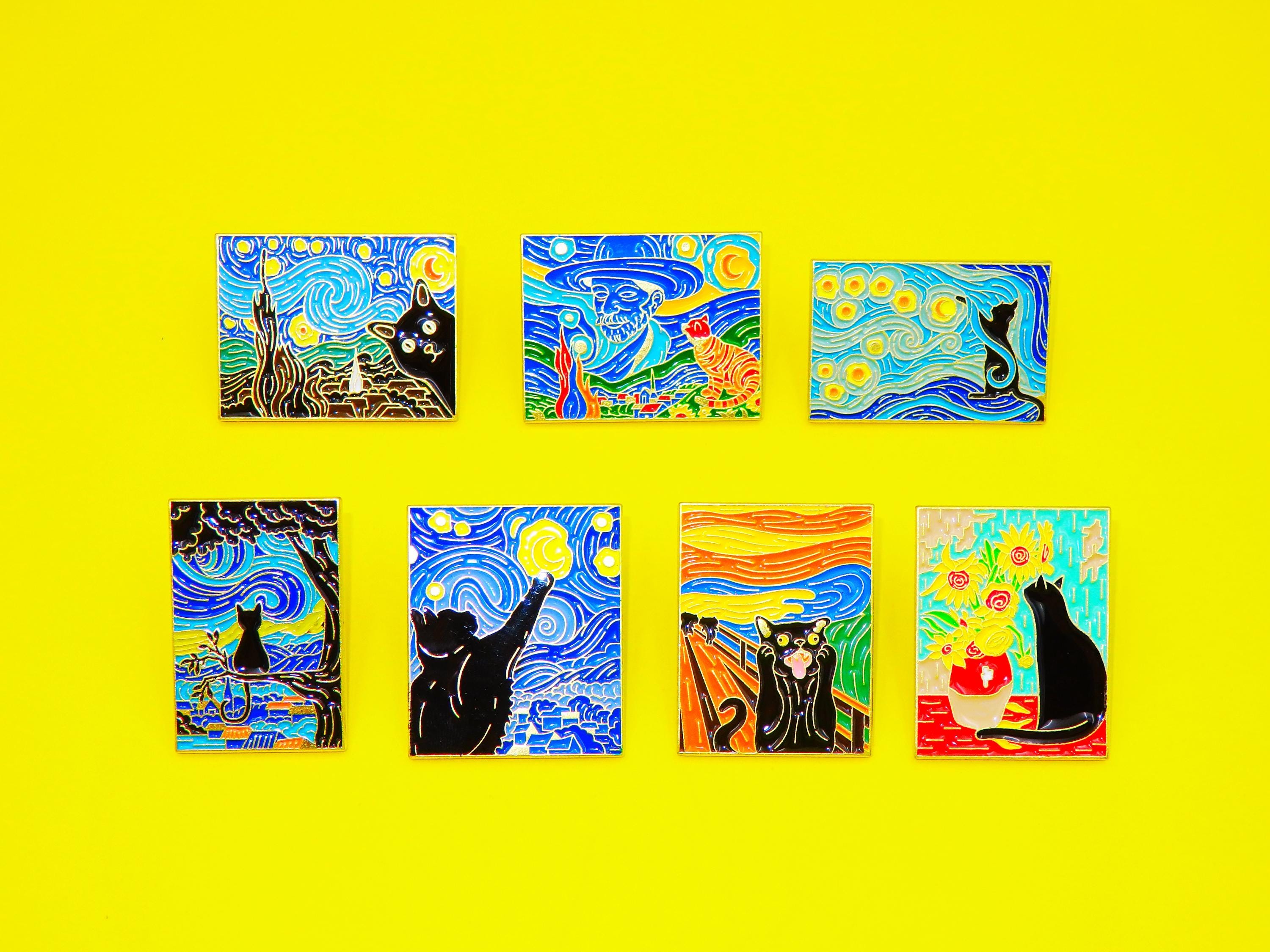 Cute Cat Enamel Pins, Metal Pins, Funny Pins, Waterproof Pins, badge, brooch, Impression painting