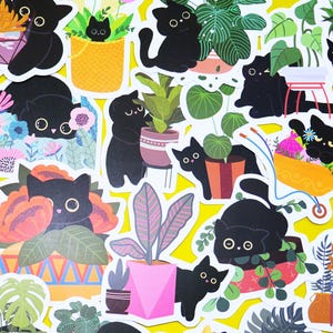 Black Cat Stickers Pack, 60 PCS a pack, Waterproof, Reusable, Very Cute!!