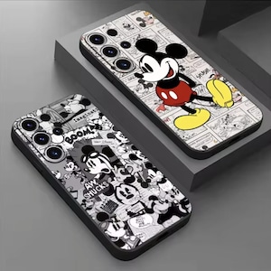 Love Mickey Mouse Minnie Case For Samsung Galaxy S23 S22 Ultra S20 S24 FE S21 Plus S10 Lite S9 S10e S8 Black Funda Phone Cover