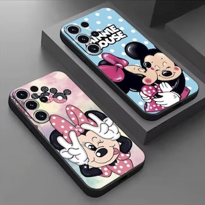 Mickey Cartoon Minnie Case For Samsung Galaxy S23 S22 Ultra S20 S24 FE S21 Plus S10 Lite S9 S10e S8 Black Soft Funda Phone Cover