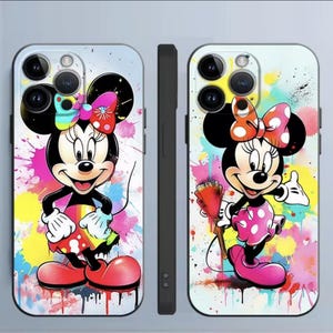 Minnie Pink Cartoon Case For Apple iPhone 11 13 15 14 Pro Max 12 Mini 7 8 Plus XR X XS 6 6S SE Phone Cover Black Funda Soft Shell