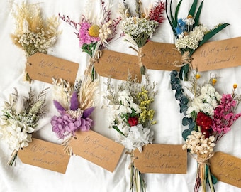 Mini Bridesmaid Bouquet, Will You Be Bridesmaid, Wedding Dried Flower Bouquet, Wedding Gift, Gift For Sister, Gift For Her