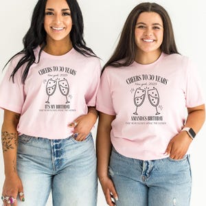 Matching Cheers to 30 years Shirt, custom 30th Birthday Shirt, Birthday Group Party Shirt, 30th Birthday Gift for Her, 30th Birthday sweater