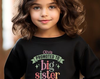 Personalized Big Sister Announcement T-Shirt, Baby Reveal