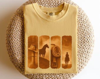 Vintage Horse Shirt for Women, Western Horse Lover Tee, Comfort Colors® Equestrian T-Shirt, Country Cowgirl Gift, Farm Animal Graphic Tee