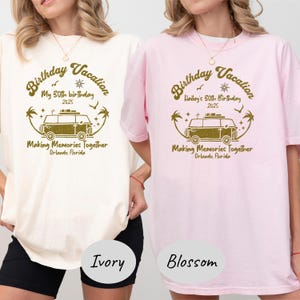 Custom Women Birthday shirt, Birthday Vacation t-shirt, Birthday Roadtrip t shirt, matching group bday tee, couple Birthday Shirt gift,