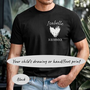 Custom Fathers Day Drawing Shirt, Gift for dad, Unique Drawing Shirt, Kids Art Shirt, Gift for Grandpa, Mothers day, Personalized love Gift,