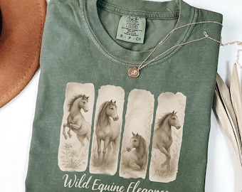 Vintage Horse Shirt for Women, Western Horse Lover Tee, Comfort Colors® Equestrian T-Shirt, Country Cowgirl Gift, Farm Animal Graphic Tee