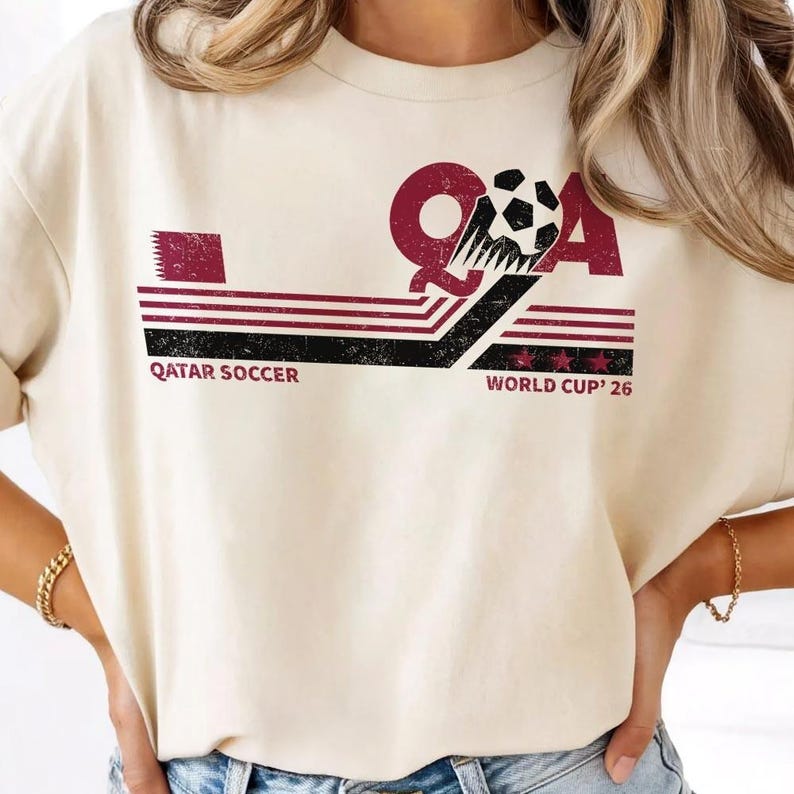 Qatar Soccer World Vintage Comfort Colors Shirt image 2