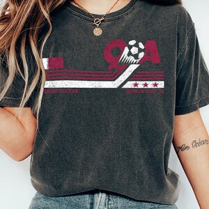 Qatar Soccer World Vintage Comfort Colors Shirt image 5