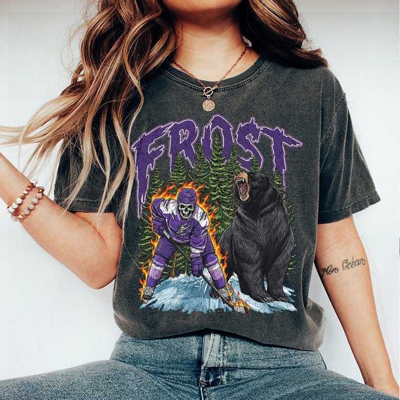 Minnesota Women Hockey Skull Vintage Comfort Colors Shirt Bild 5