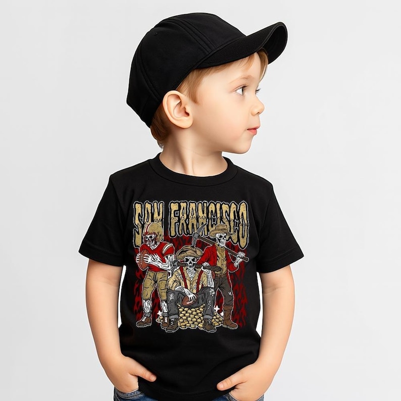 San Francisco Football Skull Vintage Shirt, Gift For Fan Football Game Day Unisex Shirt image 7