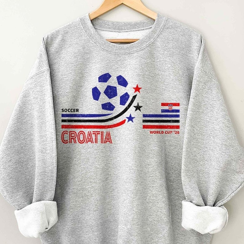 Retro Croatia Soccer World 2026 Comfort Colors Shirt, 2026 Soccer Fan Shirt, Gift For Fan Fathers Day image 3