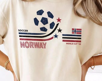 Retro Norway Soccer World 2026 Comfort Colors Shirt, 2026 Soccer Fan Shirt, Gift For Fan Fathers Day