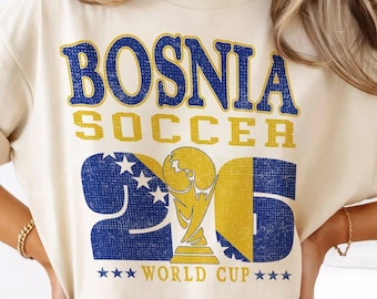 Bosnia And Herzegovina 2026 Soccer Comfort Colors Shirt, World Cup USA Canada Mexico Soccer Gift For Fan