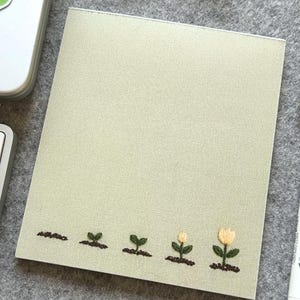 Bloc-notes floral, motif de broderie, texture du tissu, mini bloc-notes, bloc-notes, jolie papeterie liste de choses à faire pour le jardinier notes pour amateur de fleurs