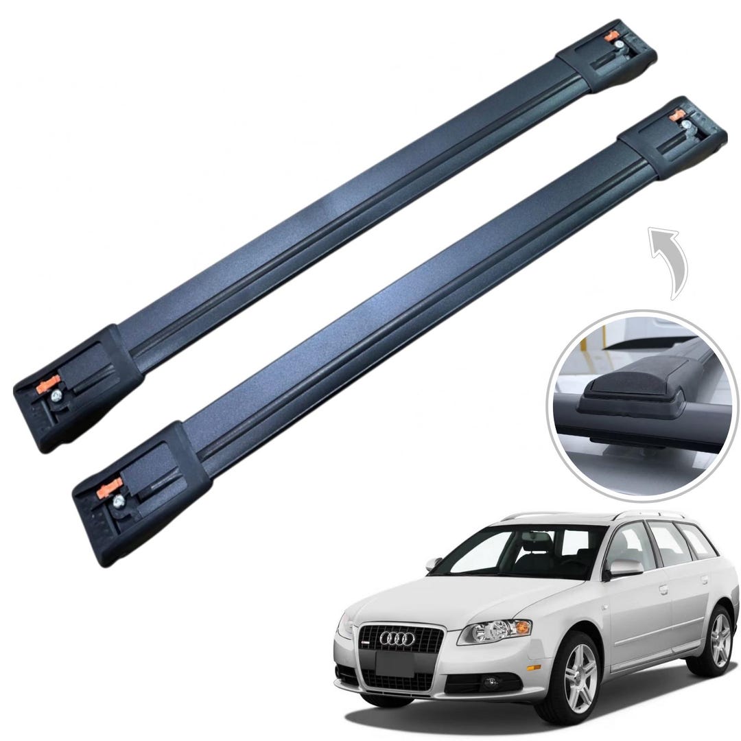 Audi A4 B7 Avant 2004-2008 Aerodynamic Roof Racks Cross Bars Black ...