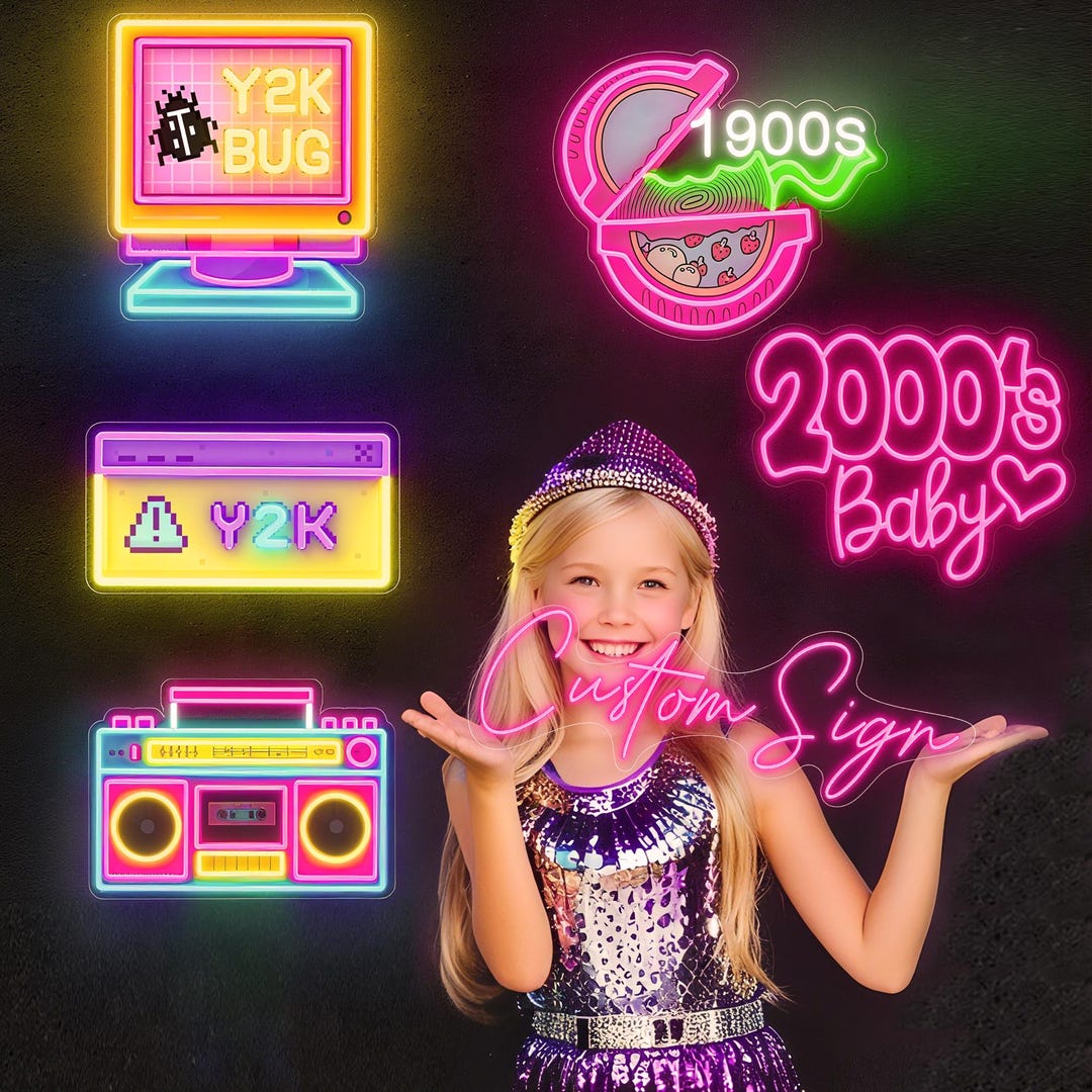 2000s Y2K Sign Wall Art, Y2k Aesthetic Led Sign, Custom Neon Sign ...
