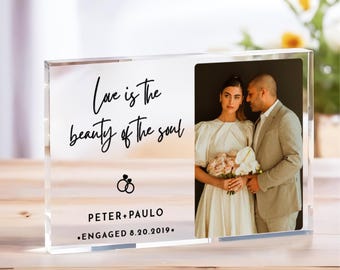 Custom Acrylic Photo Block: Personalized Picture Frame, Anniversary Gift