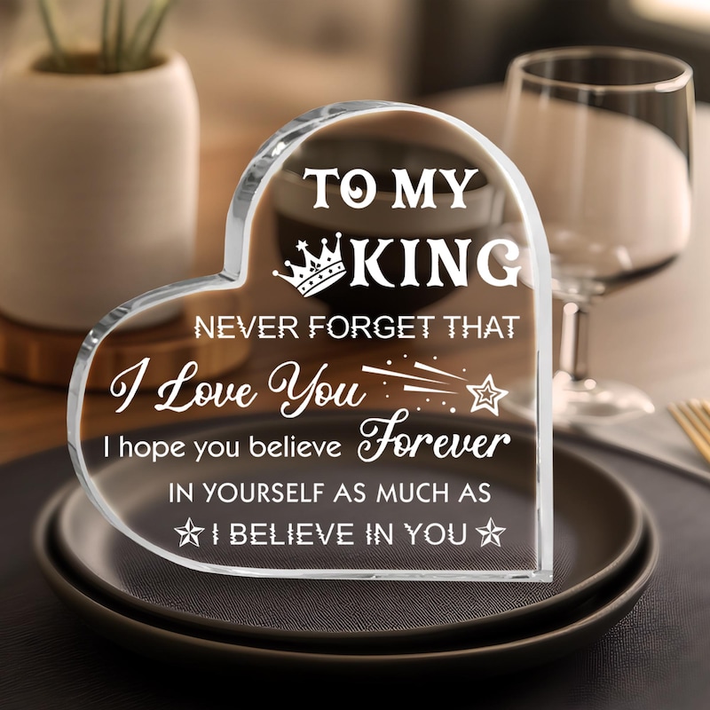 Custom Heart Shaped Acrylic Plaque Printing Heart Shaped Acrylic Plaque For Couple - When I Say Love You More Mean Heart-shaped Box