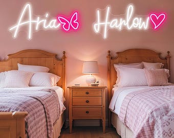 Letrero de nombre personalizado para niños, luz LED de pared para dormitorio, letrero de neón con nombre para adolescentes, decoración de dormitorio para niñas, arte de pared para guardería, regalo de cumpleaños