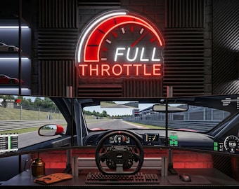 Enseigne néon pleins gaz, indicateur de vitesse LED, décoration de chambre Sim Racing, cadeau pour amateur de voiture, meilleur cadeau néon pour papa de tous les temps