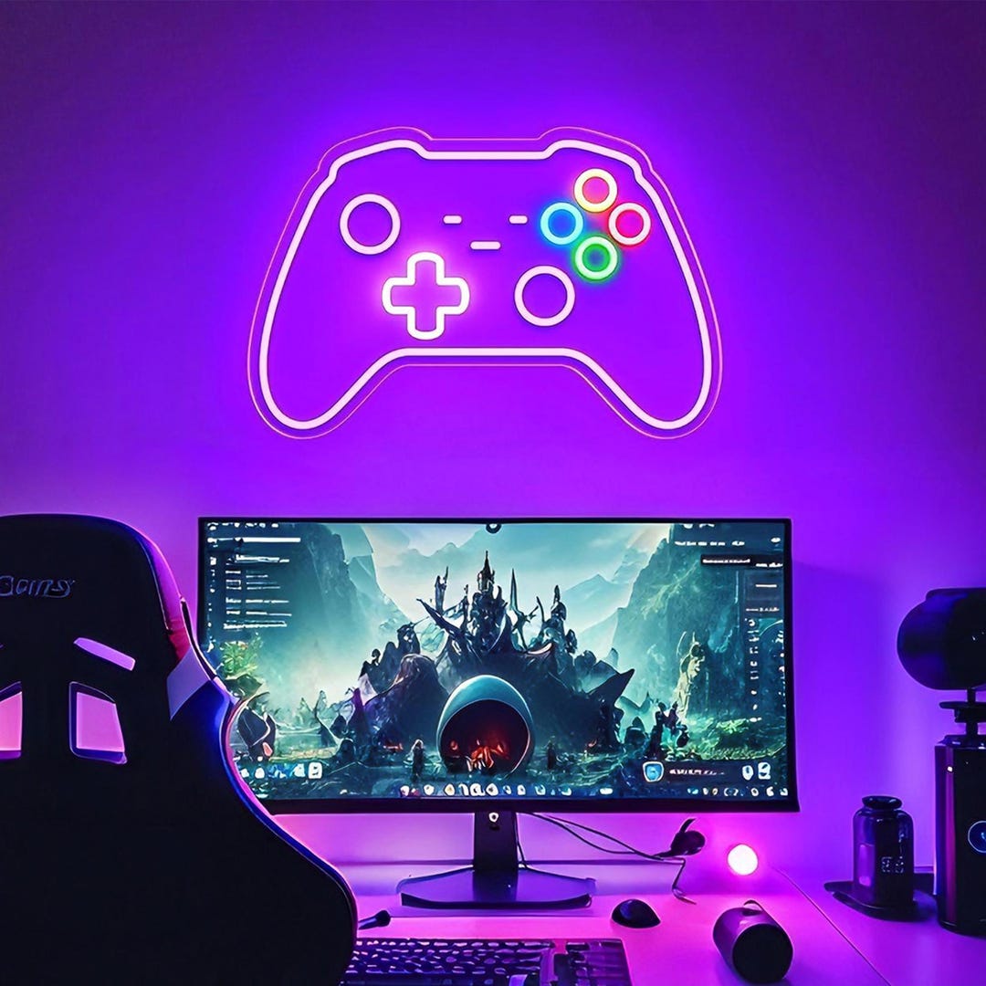 Gamepad Neon Sign Custom Gaming Wall Decor, Gamer Led Light Bedroom ...