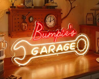 Enseigne lumineuse personnalisée pour garage, décoration LED personnalisée pour atelier, décoration murale pour garage/bar, cadeau