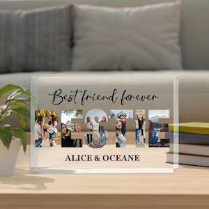 Best Friend Picture Frame Plaque, Personalised Soul Sisters Photo Gift, Best Friend Gift, Birthday Gift, Sister Gift, Clear Acrylic Plaque