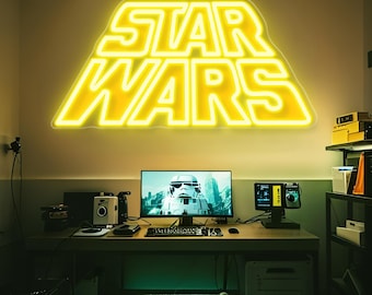 Placa de LED neon personalizada de Star Wars, decoração de quarto de Star Wars, decoração de Star Wars, arte de Star Wars, presente para ele, arte de decoração de parede de Star Wars