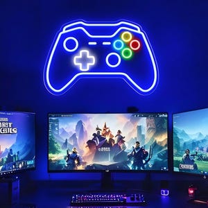 ゲームパッドネオンサイン カスタムゲーミングLEDライト 寝室装飾、ゲームルーム装飾、カスタムゲームロゴ、ゲーマー向けクリスマスプレゼント