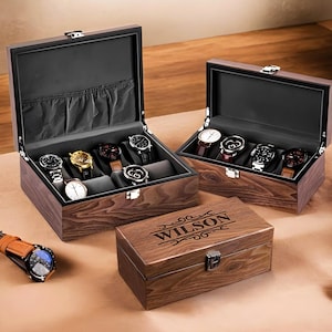 Custom Engraved Watch Box,Gift for Dad,Fother&#39;s Day Gift for Dad ,Personalized Watch Storage Case,Personalized Gift,Anniversary Gift