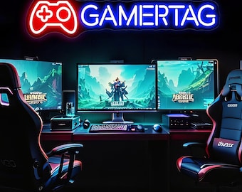 Custom Gamer Tag Neon Sign, Game Room Decor, Username Neon Sign, Gamer Tag LED Lights, Custom Game Logo, Christmas Gifts For Gamer Streamer