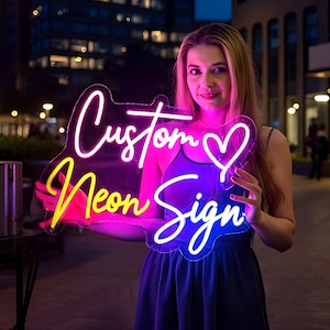Custom Neon Sign| Neon Signs| Custom Logo Sign| LED Neon Sign| Personalized Name Neon Sign| Wedding sign| Party Sign | Personalize Gift