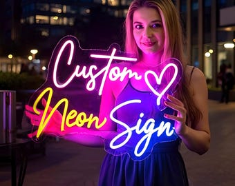 Custom Neon Sign| Neon Signs| Custom Logo Sign| LED Neon Sign| Personalized Name Neon Sign| Wedding sign| Party Sign | Personalize Gift