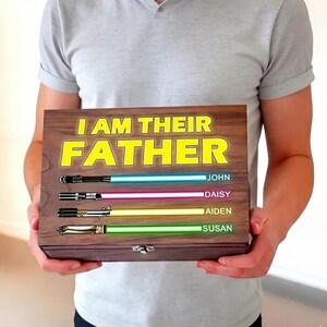 Personalized "I Am Their Father" Memorial Keepsake Box, Custom Dad Memory Box, Fathers Day Star Wars Gift