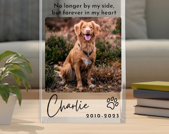 Personalized Pet Memorial Photo Plaque: Acrylic Pet Loss Keepsake Sympathy Gift