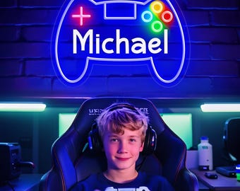Custom Gamer Neon Sign, Game Room Decor, Name Neon Sign Custom, Gaming Led light Bedroom Decor, Birthday Christmas Gift for Boys Husband Son