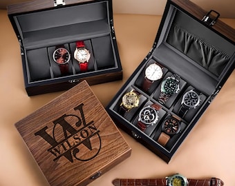 Engraved Wooden Watch Box | Personalized Gift for Him