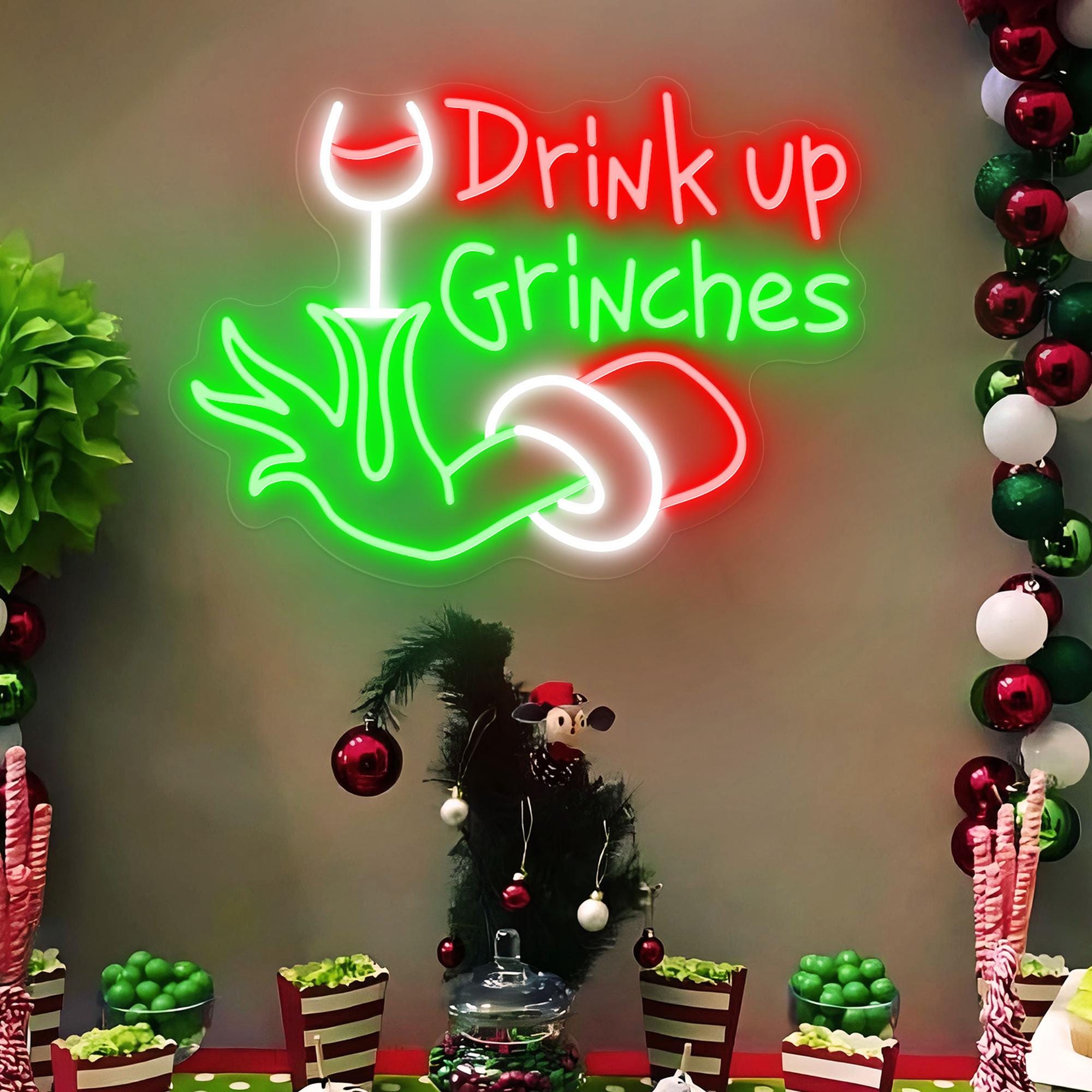 Discover Merry Christmas Neon Sign, Funny Christmas Party LED Lights, Holiday Wall Decor, Bar Decor Sign, Funky Christmas Gift Idea