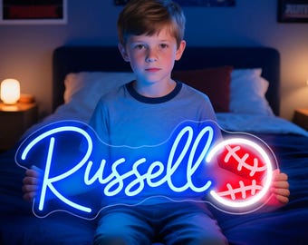 Custom Name Neon Sign For Kids, Baseball Neon Sign Custom Neon Sign Bedroom Wall Decor Kids Room Decor Gift For Kids, Teenage Birthday Gifts