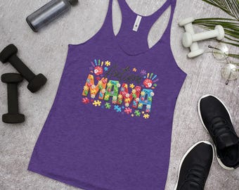 Autism mama Women's Racerback Tank