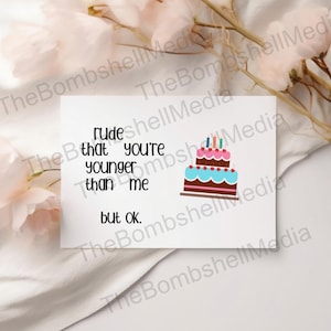 Cartes imprimables drôles d'anniversaire grossier - téléchargement immédiat, cartes de voeux humoristiques pour la famille d'amis, fichier numérique, modifiable personnalisable