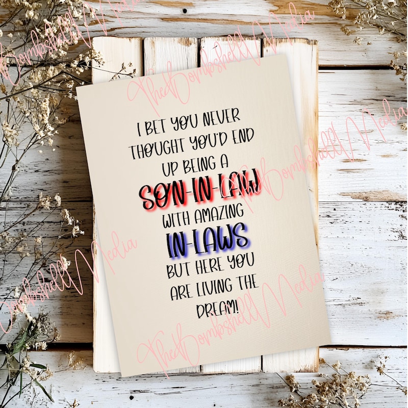 Son in Law Birthday Card - Etsy UK