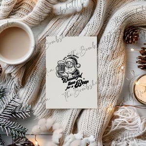 Carte de Noël imprimable amusante, père Noël, téléchargement numérique pour les fêtes, carte humoristique pour amis et famille, idée cadeau Noël