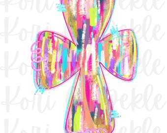 Painted Cross PNG: Gold Glitter Christian Art (Digital Download)