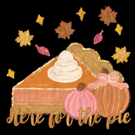 Glitter Pumpkin Pie PNG: Thanksgiving Sublimation Design (Digital Download)
