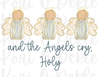 Christmas Angels PNG: Hand-Painted Digital Design (Digital Download)