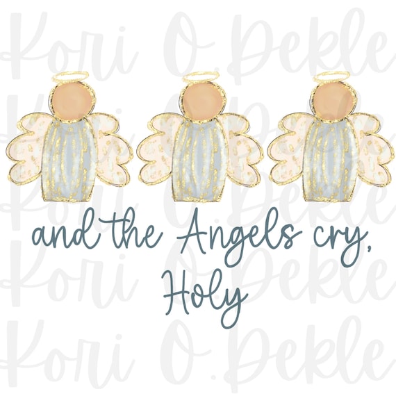 Christmas Angels PNG: Hand-Painted Digital Design (Digital Download)